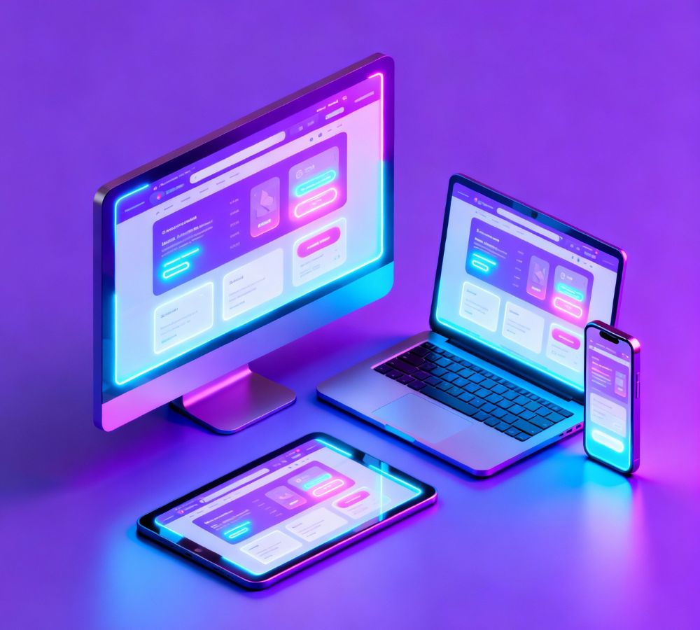 Sites rápidos, bonitos e funcionais — otimizados para SEO e integração com WhatsApp.